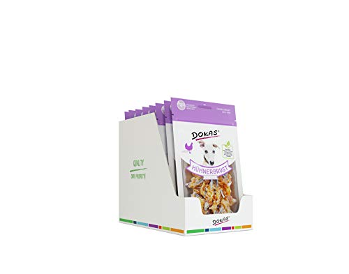 DOKAS Getreidefreier Premium Snack mit Hühnerbrust & Fisch für Hunde – Ideal für zwischendurch, 8 x 70g von Dokas
