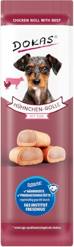 DOKAS - Hühnchen-Rolle mit Rind 32er Pack (32 x 10g) von Dokas