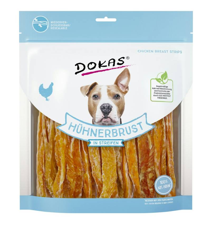 DOKAS Hühnerbrust in Streifen Hundesnack von Dokas