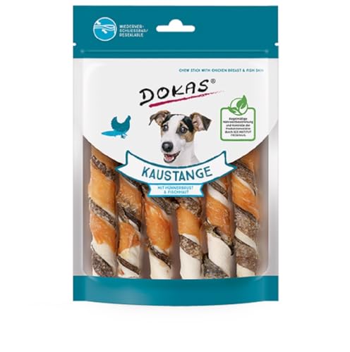 DOKAS - Kaustange mit Hühnerbrust & Fischhaut 10er Pack (10 x 150g) von Dokas