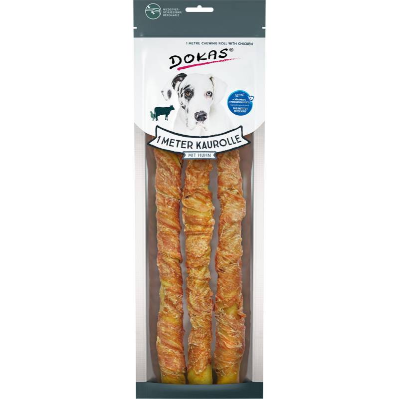 Dokas 1 Meter Kaurolle mit Huhn (Rinderhaut) 315g von Dokas