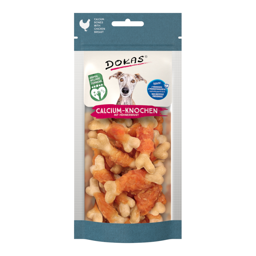 Dokas Calcium-Knochen - mit Hühnerbrust (75 g) von Dokas