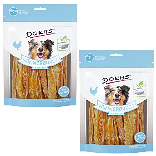 Dokas Dog HÜHNERBRUST in Streifen - Doppelpack - 2 x 250 g von Dokas