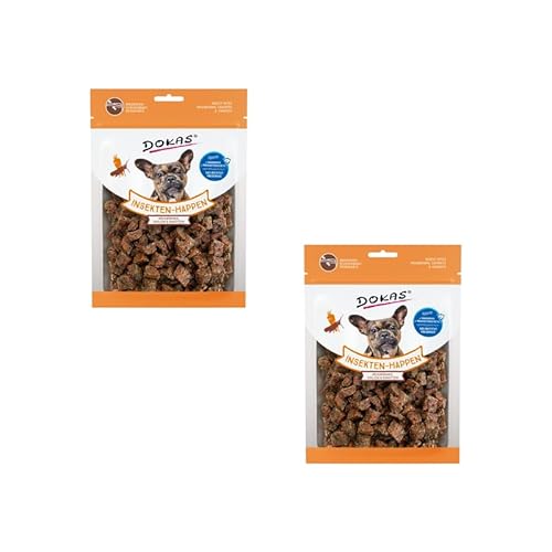 Dokas Dog Insekten-Happen mit Mehlwürmern, Grillen und Süßkartoffeln | Doppelpack | 2 x 100 g | Hundesnack als Belohnung zwischen den üblichen Mahlzeiten | Aus alternativen Proteinquellen von Dokas