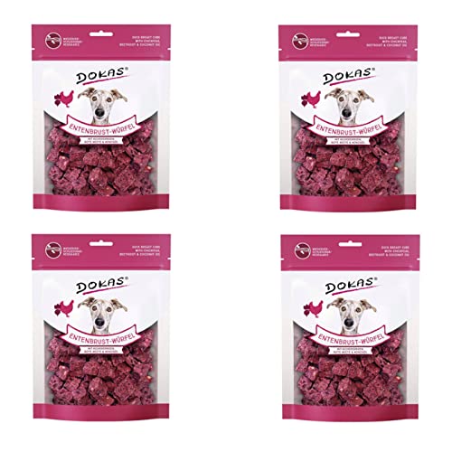 Dokas Dog Snack - Leckerlis für Hunde mit Entengeschmack - Bundle - 4 x 150 g von Dokas