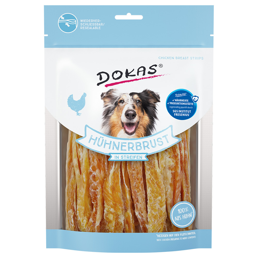 Dokas Fleischsnack - 250 g Hühnerbrust in Streifen Dokas Fleischsnack - 250 g Hühnerbrust in Streifen von Dokas
