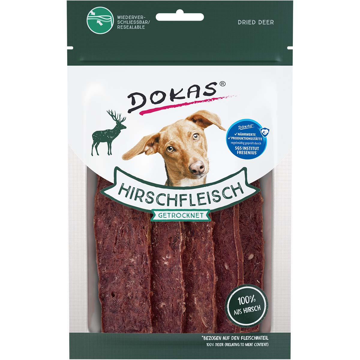 Dokas Hirschfleisch getrocknet 60g Dokas Hirschfleisch getrocknet 60g von Dokas