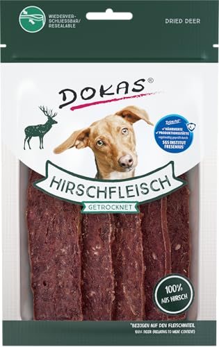 Dokas - Hirschfleisch getrocknet für Hunde - 12x60g von Dokas