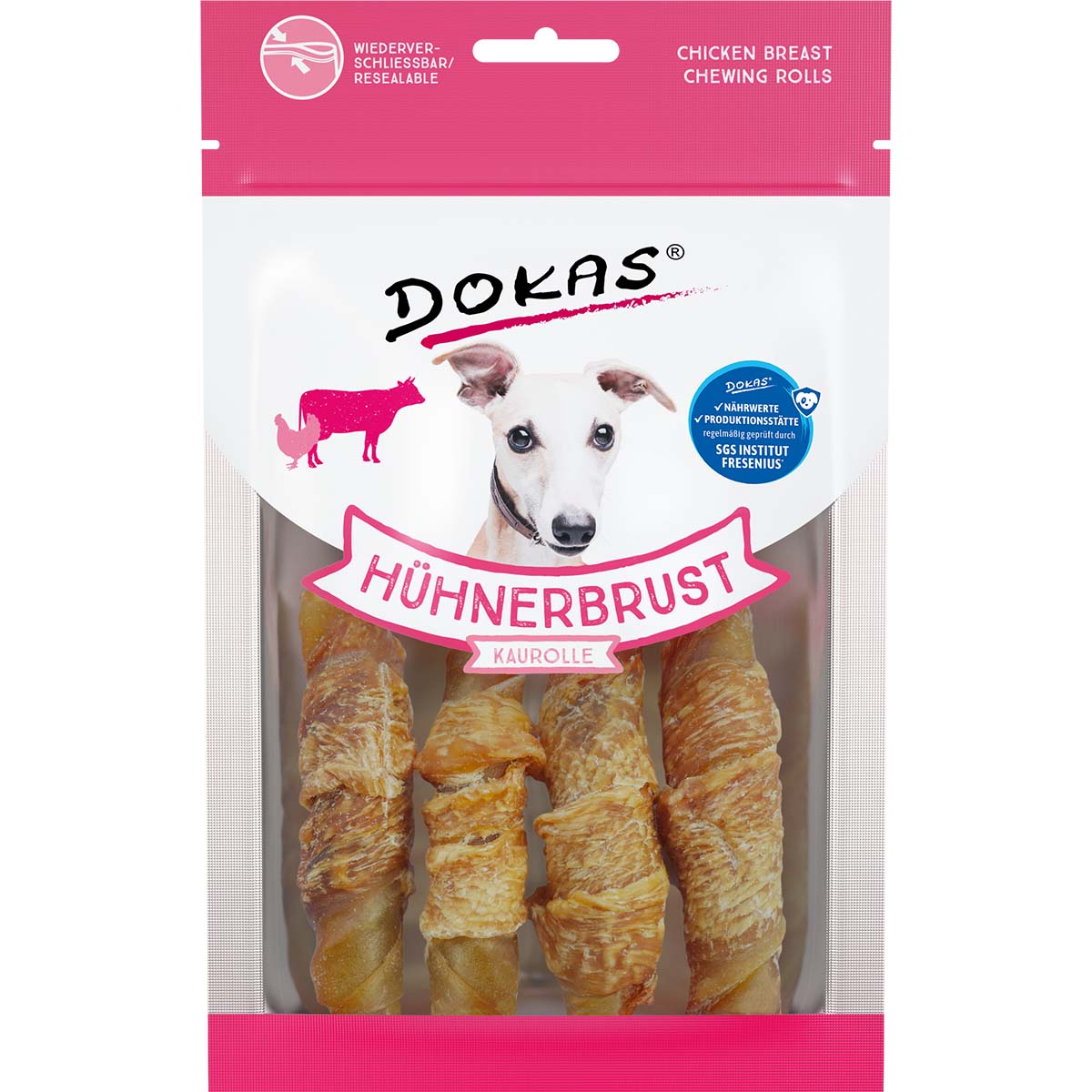 Dokas Hühnerbrust Kaurolle 10x90g von Dokas