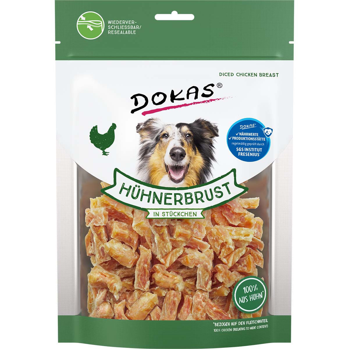 Dokas Hühnerbrust in Stückchen 3x200g Dokas Hühnerbrust in Stückchen 3x200g von Dokas