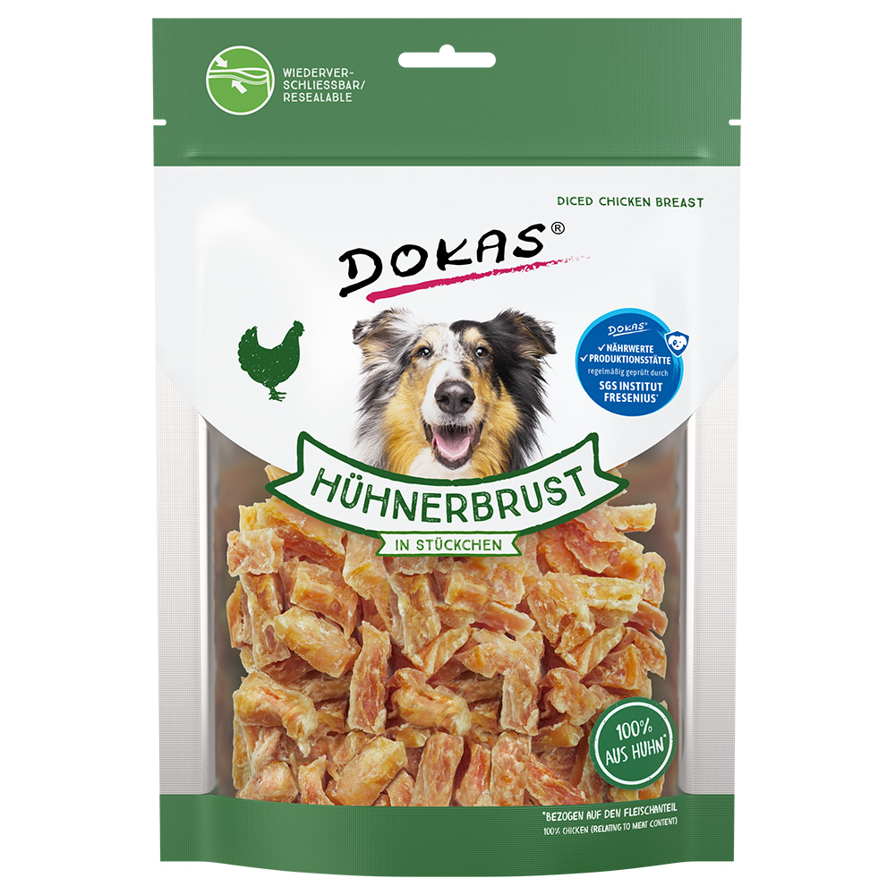 Dokas Fleischstückchen - Sparpaket: 2 x 200 g Hühnerbrust in Stückchen Dokas Fleischstückchen - Sparpaket: 2 x 200 g Hühnerbrust in Stückchen von Dokas