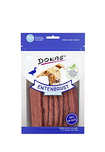 Dokas Dog Entenbrust getrocknet für Hunde - Bündel - 12 x 70g von Dokas