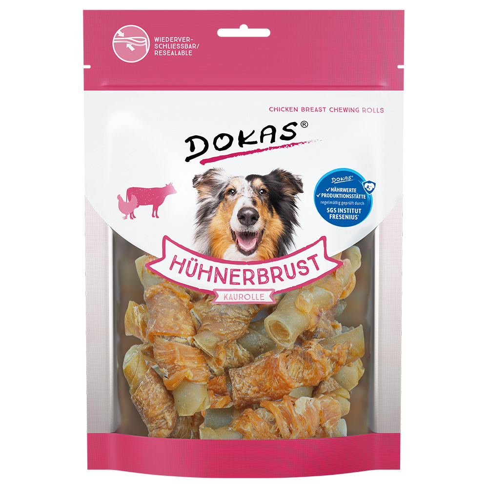 Dokas Hundesnack Hühnerbrust Kaurolle - Sparpaket: 2 x 250 g von Dokas