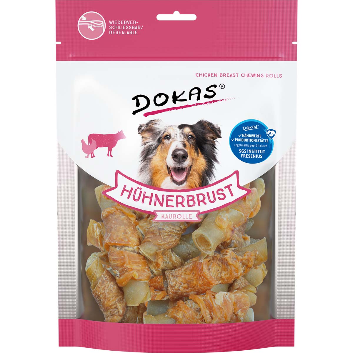 Dokas Hundesnack Hühnerbrust Kaurolle 2x250g von Dokas