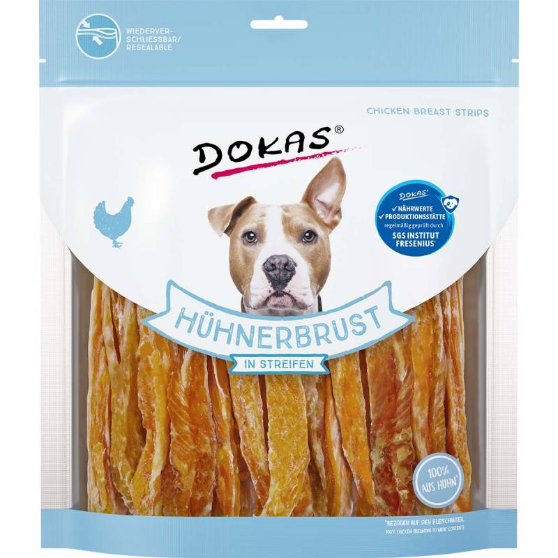 Dokas Hundesnack Hühnerbrust in Streifen 500g von Dokas