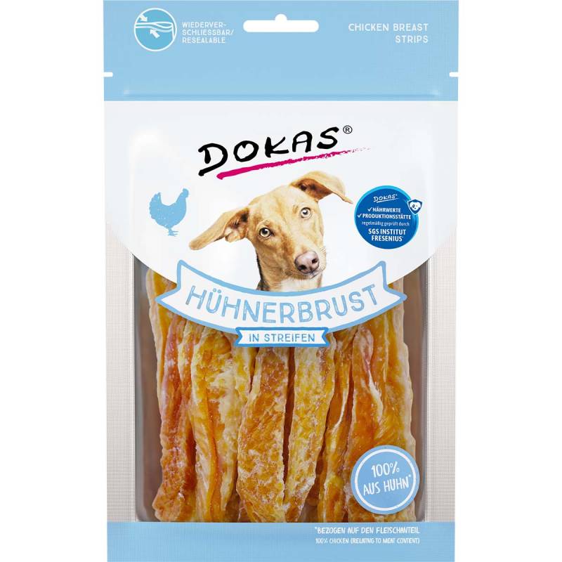 Dokas Hundesnack Hühnerbrust in Streifen 70g von Dokas