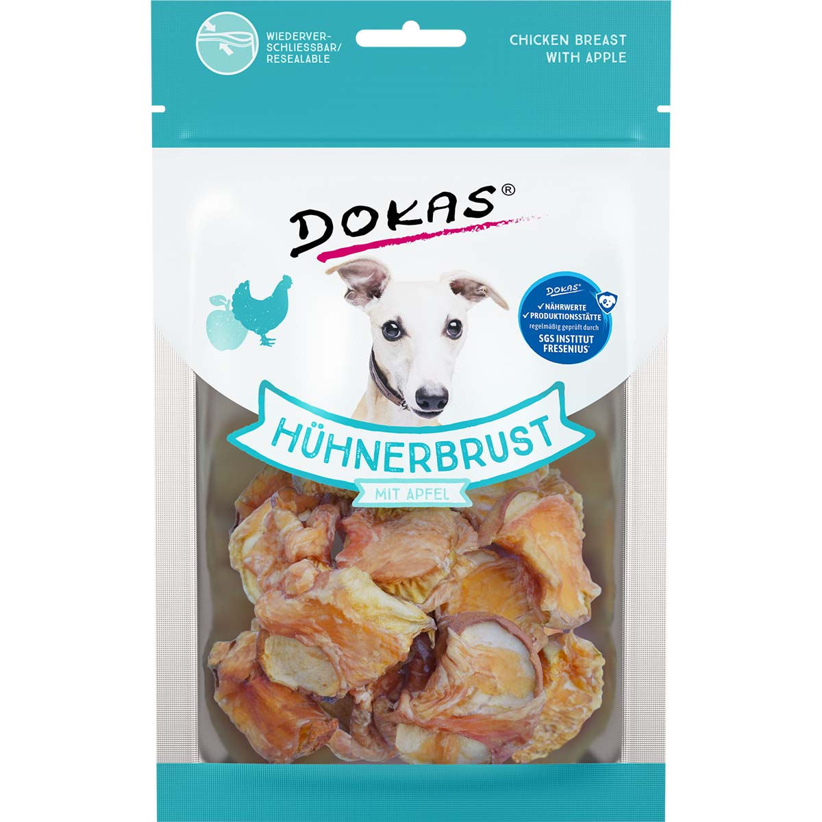 Dokas Hundesnack Hühnerbrust mit Apfel 4x70g von Dokas