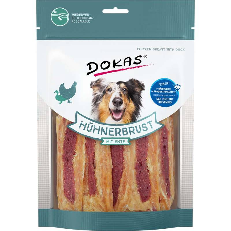 Dokas Hundesnack Hühnerbrust mit Ente 2x220g von Dokas