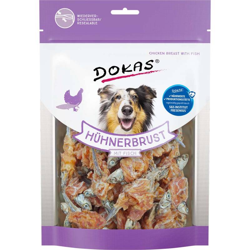 Dokas Hundesnack Hühnerbrust mit Fisch 220g von Dokas