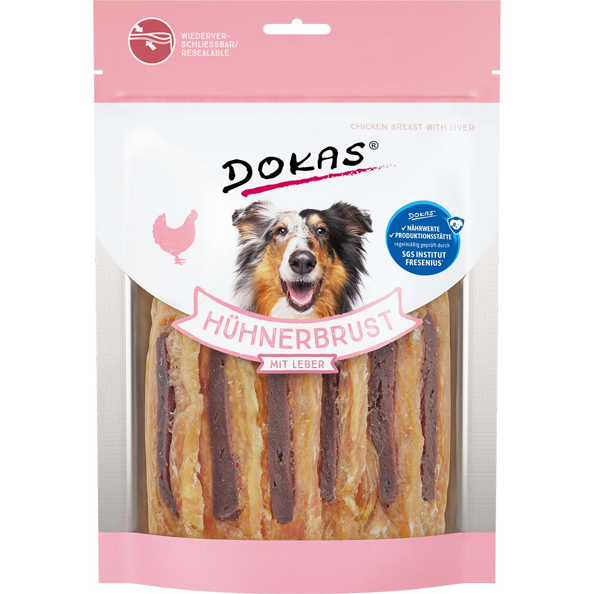 Dokas Hundesnack Hühnerbrust mit Leber 220g Dokas Hundesnack Hühnerbrust mit Leber 220g von Dokas