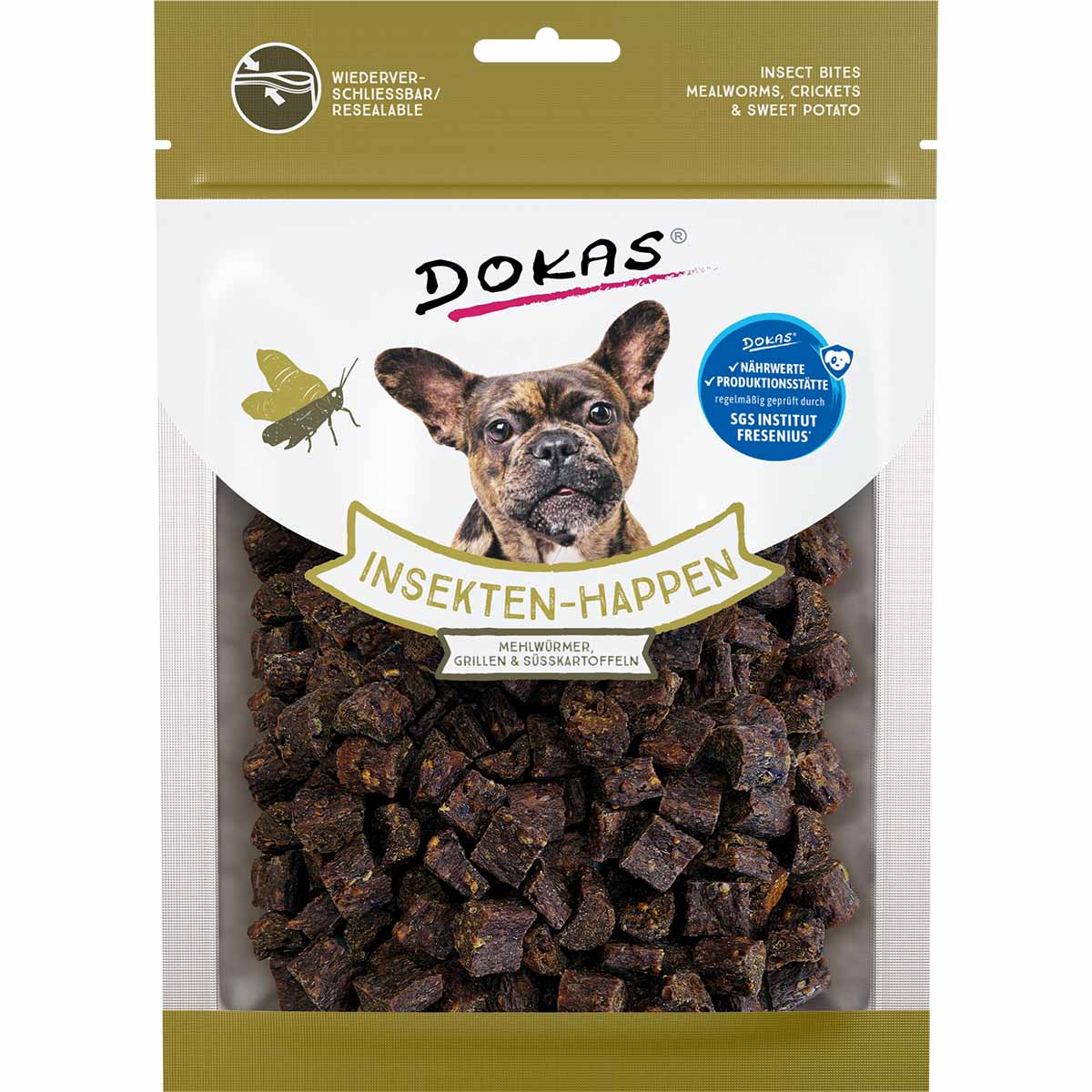 Dokas Insekten-Happen Mehlwürmer, Grillen, Süßkartoffel 100g von Dokas