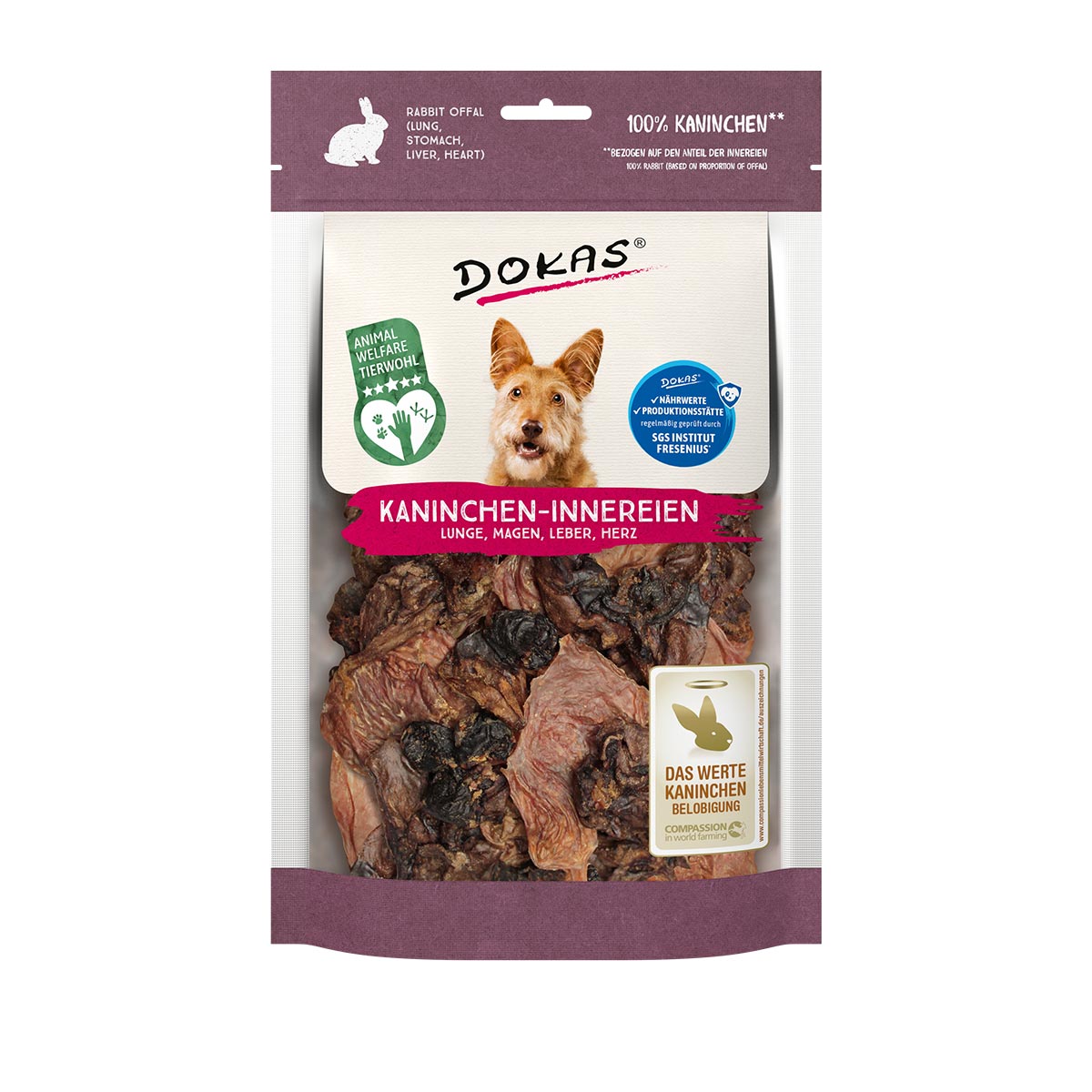 Dokas Kaninchen-Innereien Lunge, Magen, Leber, Herz 100g von Dokas