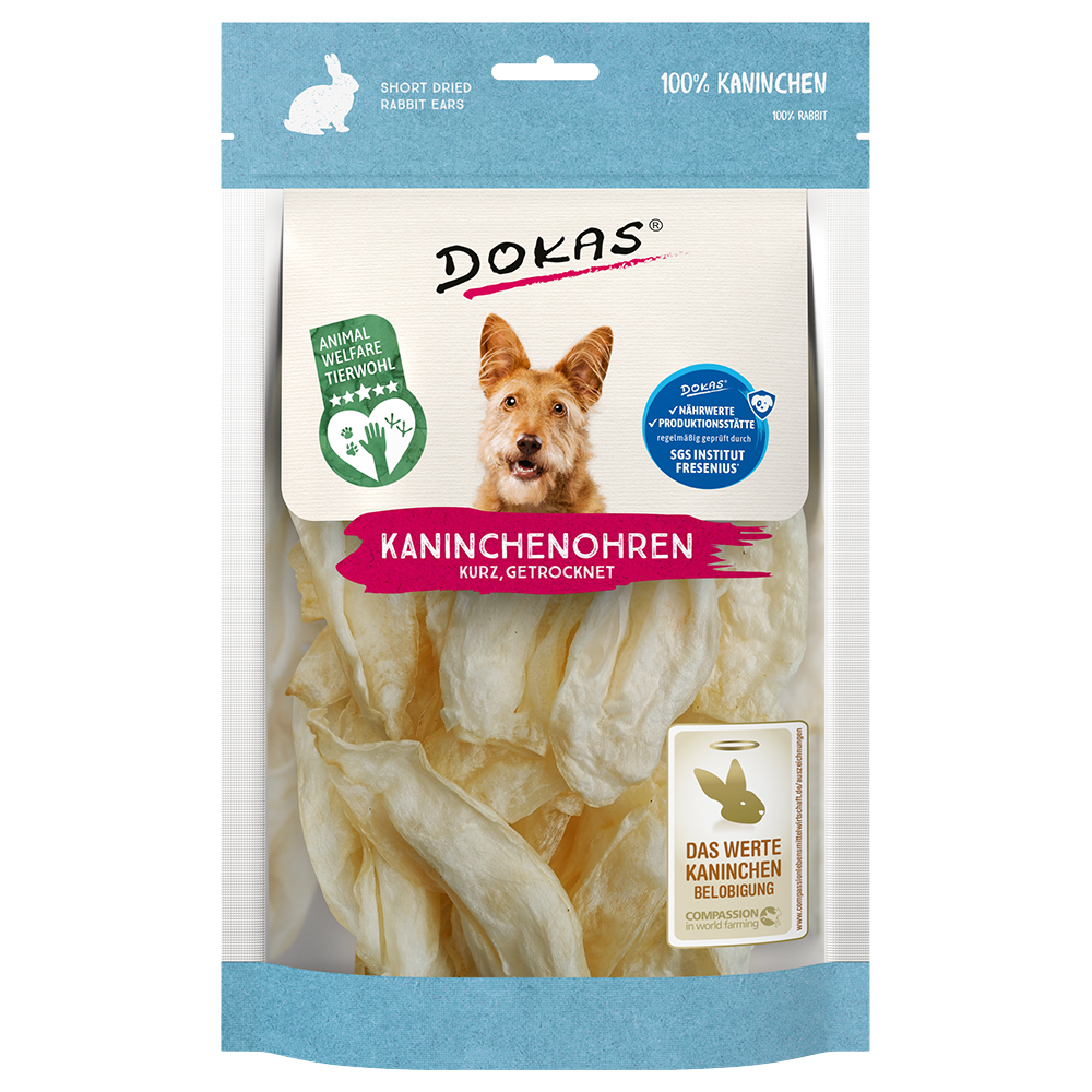 Dokas Kaninchenohren Ohne Fell Getrocknet - 70 g von Dokas