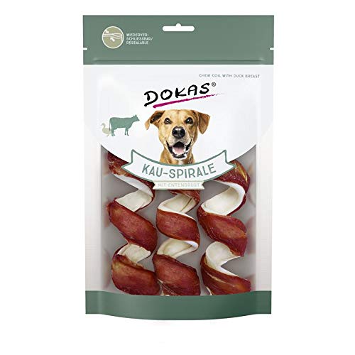 Dokas Kau-Spirale mit Entenbrustbrust 3 St. | 8X 110g Hundesnack von Dokas