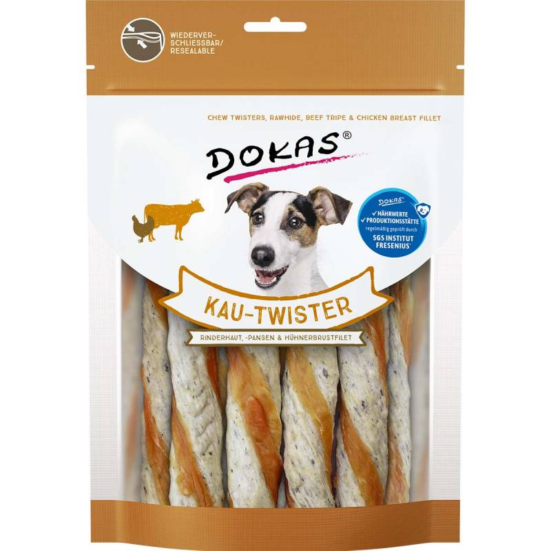 Dokas Kau-Twister Rinderhaut, Pansen & Hühnerbrustfilet 9x200g von Dokas