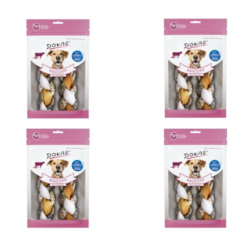 Dokas Kauzopf mit Fischhaut | 4er Pack | 4 x 120 g | Kausnack für Hunde | Rinderhaut und Fischhaut zum perfekten Kauspaß geflochten | Zur Unterstützung der täglichen Zahnpflege Dokas Kauzopf mit Fischhaut | 4er Pack | 4 x 120 g | Kausnack für Hunde | Rinderhaut und Fischhaut zum perfekten Kauspaß geflochten | Zur Unterstützung der täglichen Zahnpflege von Dokas