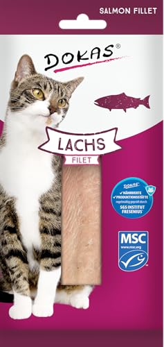 Dokas Lachs Filet – Getreidefreies Premium Leckerli für Katzen – optimal als Belohnung von Dokas
