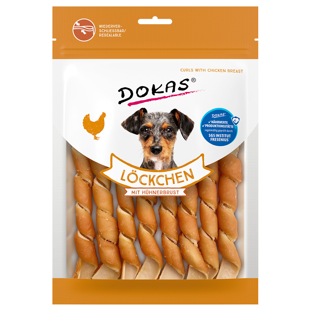 Dokas Löckchen mit Hühnerbrust - 120 g von Dokas
