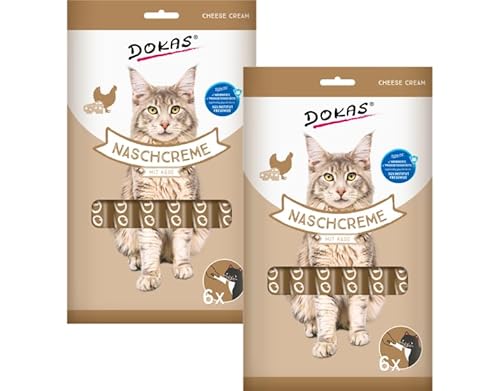 Dokas Nasch-Creme mit Käse für Katzen – 2 x 90g + Gratis-Sachet Leber (15g) | Cremiger Snack mit Hühnerbrust & Mozzarella | Belohnung & Topping | Ergänzungsfutter von Dokas