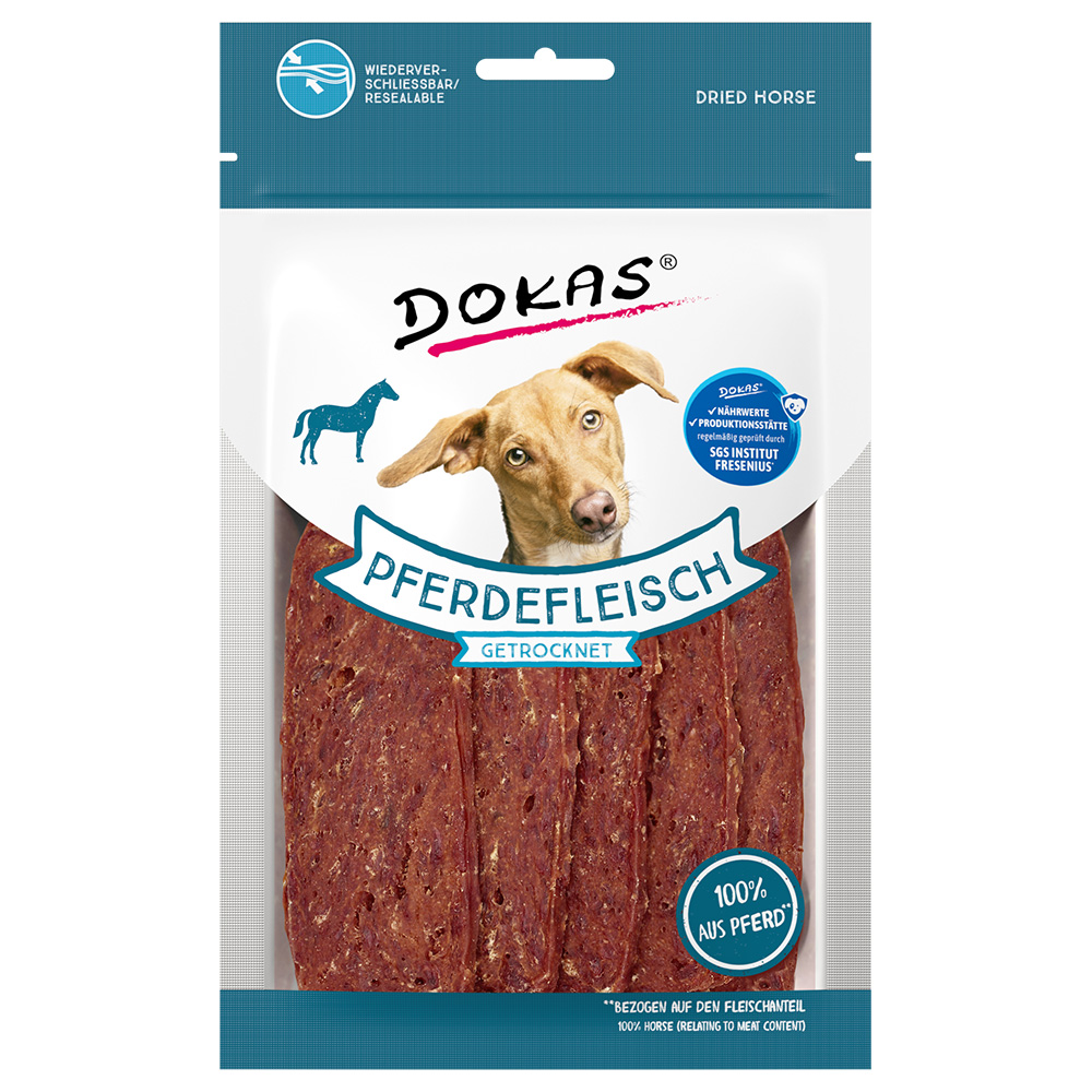 Dokas Pferdefleisch Getrocknet - Sparpaket: 4 x ca. 60 g von Dokas