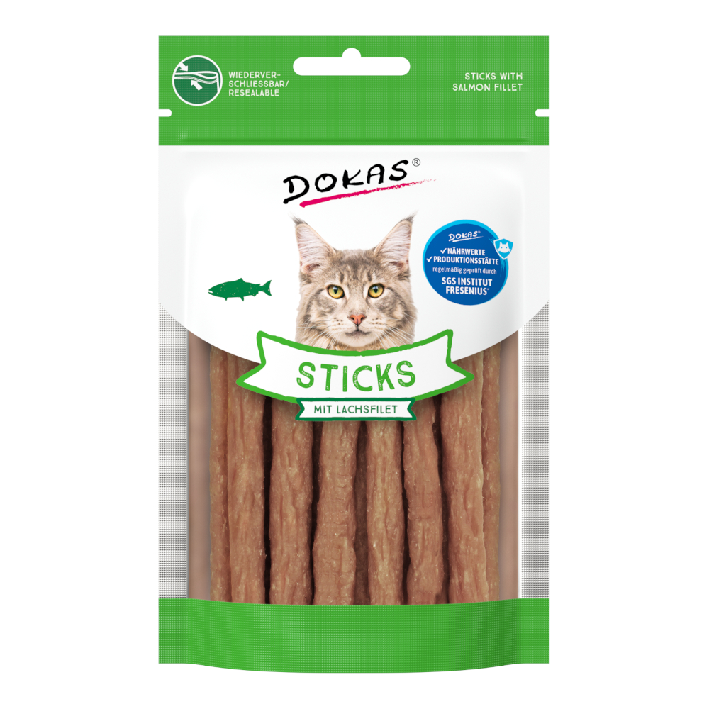 Dokas Sticks 30 g - mit Lachsfilet von Dokas