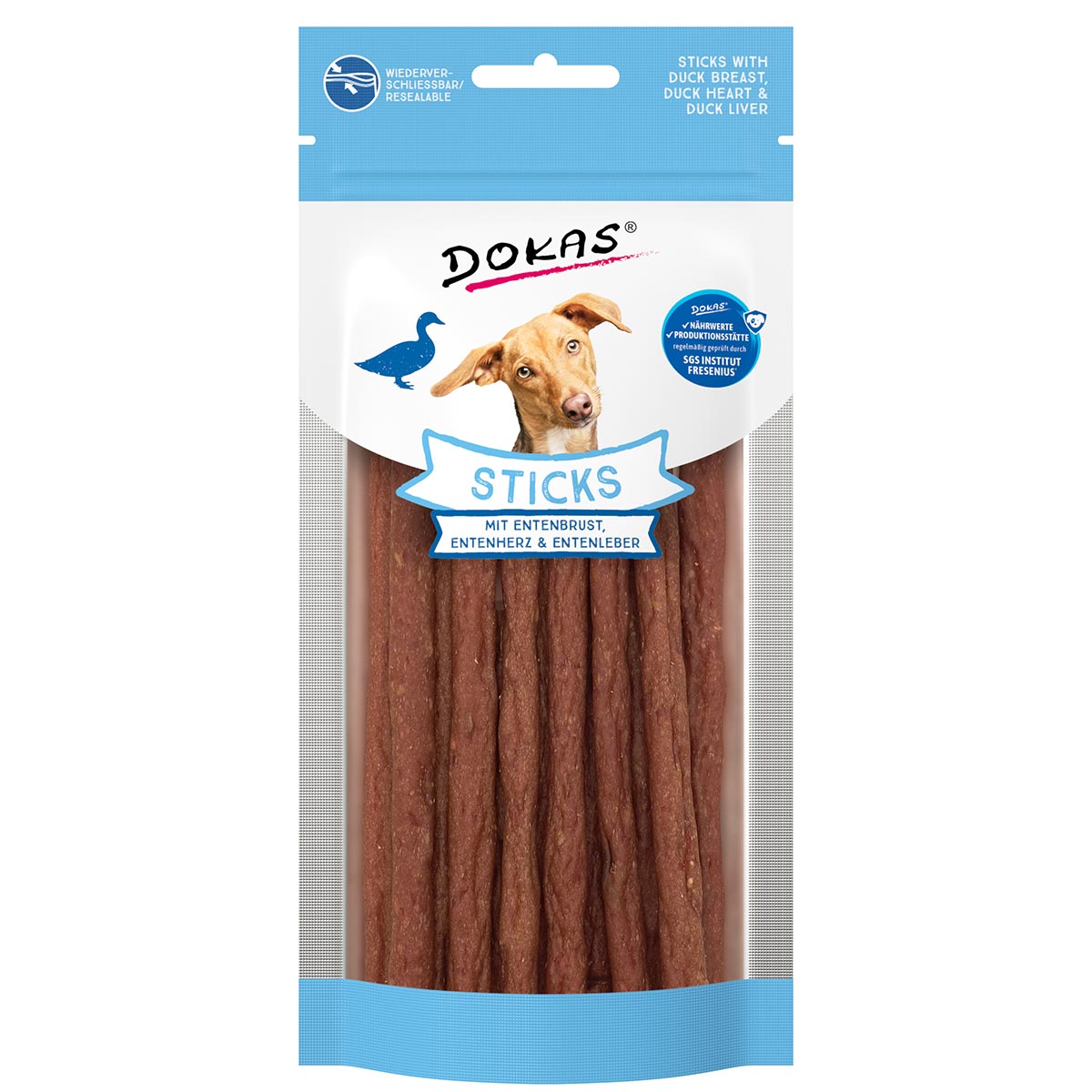 Dokas Sticks mit Entenbrust, Entenherz und Entenleber 4x60g Dokas Sticks mit Entenbrust, Entenherz und Entenleber 4x60g von Dokas