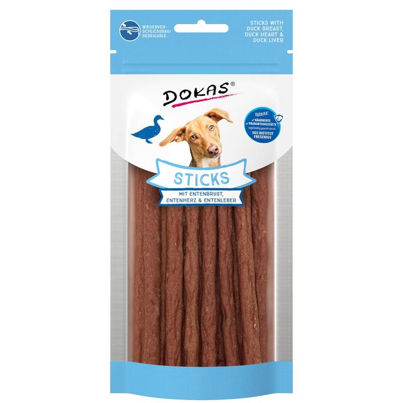 Dokas Sticks mit Entenbrust, Entenherz und Entenleber 4x60g von Dokas