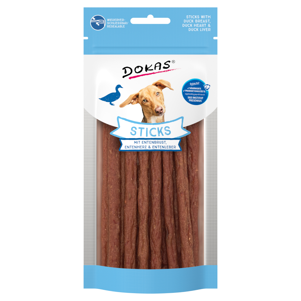 Dokas Sticks - mit Hühnerbrust & Hühnerherz (60 g) von Dokas