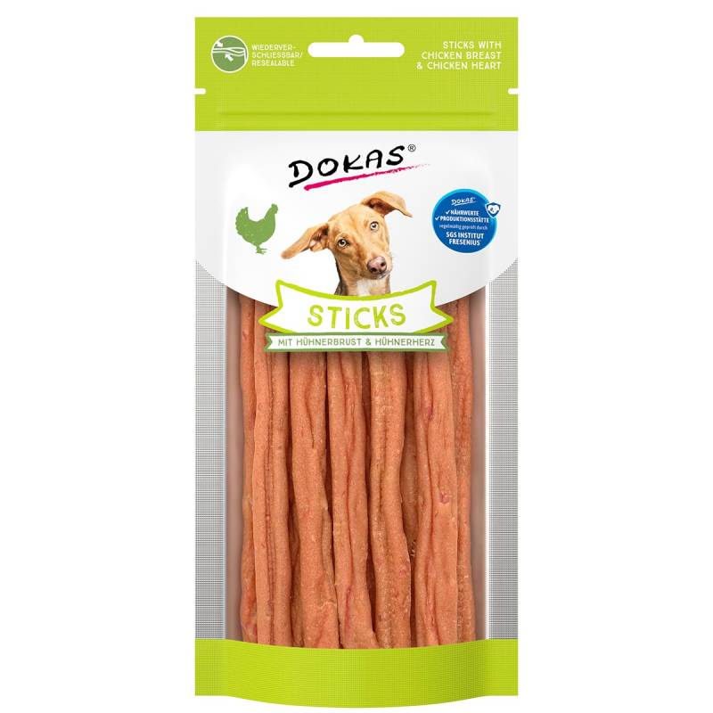 Dokas Sticks mit Hühnerbrust und Hühnerherz 4x60g von Dokas