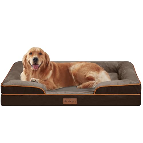 Dokdogs XL Hundebett mit Seiten, orthopädisches Schaumstoff-Haustier-Sofa, Braun, große Hundebetten mit waschbaren Bezügen und rutschfester Unterseite, wasserdichtes Couchbett für Hunde (XL, Braun) Dokdogs XL Hundebett mit Seiten, orthopädisches Schaumstoff-Haustier-Sofa, Braun, große Hundebetten mit waschbaren Bezügen und rutschfester Unterseite, wasserdichtes Couchbett für Hunde (XL, Braun) von Dokdogs