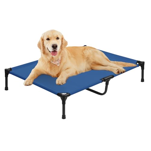 Dokdogs XL erhöhtes Hundebett, 130 cm, wasserdicht, erhöhtes Kühlbett für 56,2 kg Hunde, mit waschbarem, atmungsaktivem Netzgewebe, Allwetter-Outdoor-Hundebett mit rutschfesten Füßen, Blau Dokdogs XL erhöhtes Hundebett, 130 cm, wasserdicht, erhöhtes Kühlbett für 56,2 kg Hunde, mit waschbarem, atmungsaktivem Netzgewebe, Allwetter-Outdoor-Hundebett mit rutschfesten Füßen, Blau von Dokdogs