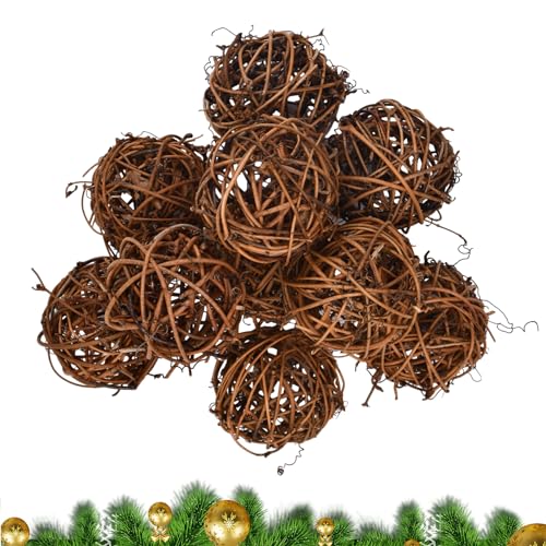 Dokeno 10 Stück Natur Weidenball Spielzeug, Rattankugeln, Decorative Rattan Balls, Geflochtene Rattankugeln, Natur Wicker Rattan Kugeln, Kleintiere Kauspielzeug, Weidenball Spielzeug für Kleintiere Dokeno 10 Stück Natur Weidenball Spielzeug, Rattankugeln, Decorative Rattan Balls, Geflochtene Rattankugeln, Natur Wicker Rattan Kugeln, Kleintiere Kauspielzeug, Weidenball Spielzeug für Kleintiere von Dokeno