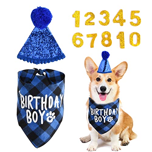 Dokeno Haustier Geburtstagsmütze Schal-Set, Hunde Katzen Geburtstag Set, Hund Geburtstag Bandana & Hut, Haustier Hut, Hundeschal, Hund Geburtstagsparty Zubehör, Lätzchen Für Katzen Hunde, 0-8 Dokeno Haustier Geburtstagsmütze Schal-Set, Hunde Katzen Geburtstag Set, Hund Geburtstag Bandana & Hut, Haustier Hut, Hundeschal, Hund Geburtstagsparty Zubehör, Lätzchen Für Katzen Hunde, 0-8 von Dokeno
