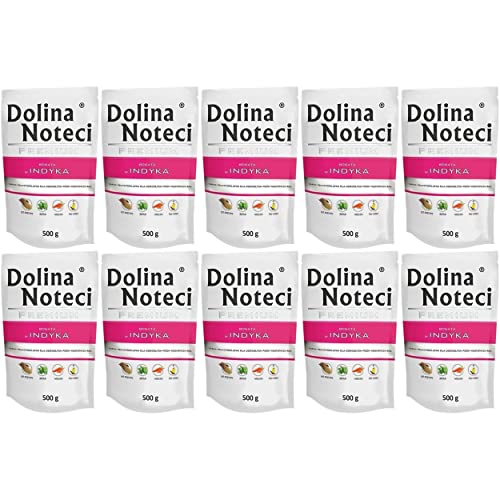 Dolina Noteci Premium Nassfutter für Hunde Reich an Turkey Glutenfrei 10x 500g von DOLINA NOTECI