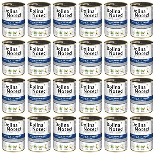 Dolina Noteci Premium Nassfutter für Hunde in Dosen mit Kabeljau und Brokkoli Glutenfrei 24 x 400g von DOLINA NOTECI