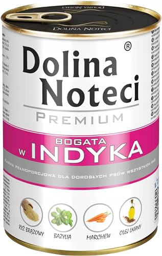 Dolina Noteci Premium Nassfutter für Hunde in Dosen mit Truthahn Glutenfrei 24 x 400g von DOLINA NOTECI