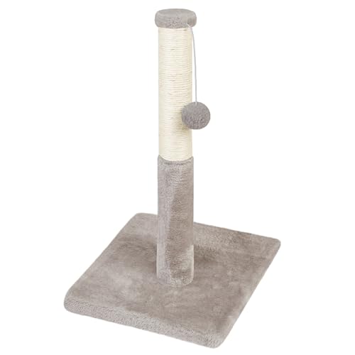 Domarex Kratzbaum für Katzen - hängendem Spielseil - Stabiler Konstruktion und Mehreren Plattformen zum Klettern- ideal für gesunde Krallenpflege und Unterhaltung - Grau 30x30x52 cm von Domarex