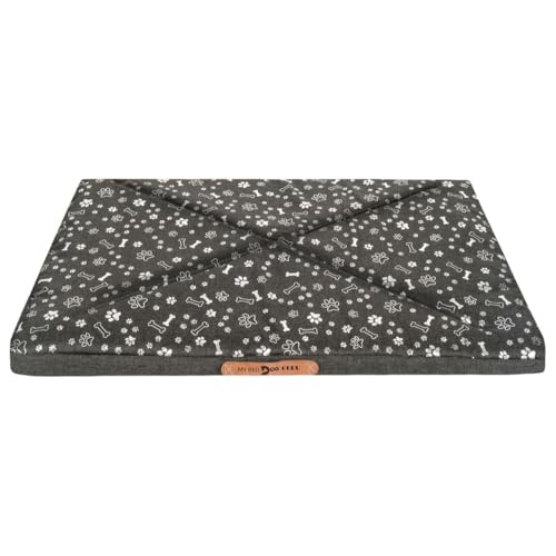 Domarex Wasserdichtes XXL Hundebett 120x70x5 cm – Großes, bequemes Hundekissen mit Reißverschluss, strapazierfähig und leicht zu reinigen - Silberne Pfoten/Knochen Domarex Wasserdichtes XXL Hundebett 120x70x5 cm – Großes, bequemes Hundekissen mit Reißverschluss, strapazierfähig und leicht zu reinigen - Silberne Pfoten/Knochen von Domarex