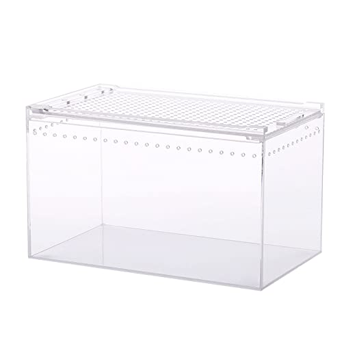 Futterbox, Schlangenzuchtbox, Eidechsenkäfig, Lebensraum, Schlüpfbehälter, transparent, tragbar, für Substrate für Aquarium-Dekorationen von Domasvmd