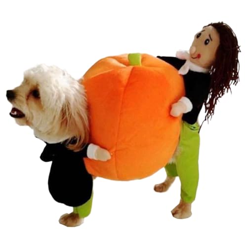 Lustiges Puppen-Kürbis-Kostüm für Hunde, Haustier-Kostüm, Halloween-Zubehör, Foto-Requisiten, geeignet für Katzen und Hunde, Kürbis-Kostüm von Domasvmd